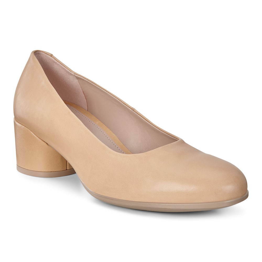 ECCO Womens Pumps Beige - Shape 35 Mod Block - QLK-276543